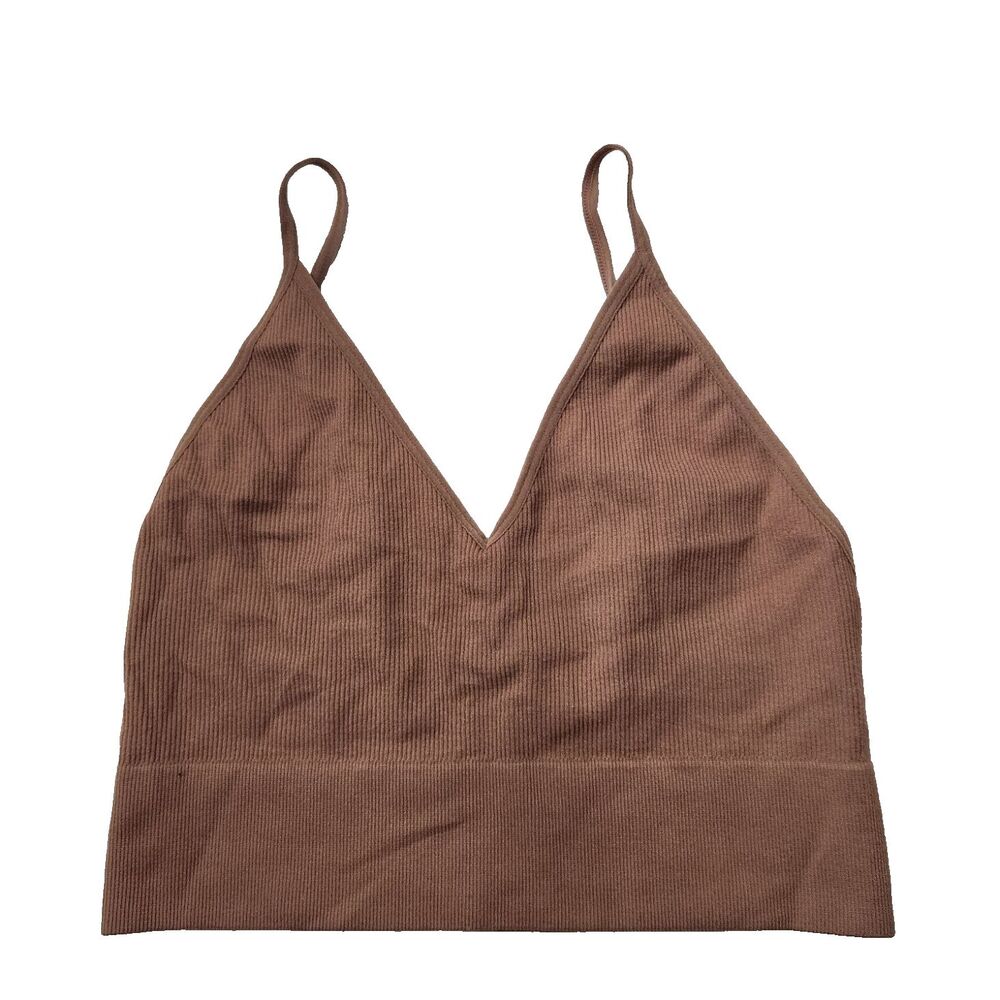 Bozzolo Women’s Brown Cropped Sleeveless Tank Crop Top Size M/L - Stretchy